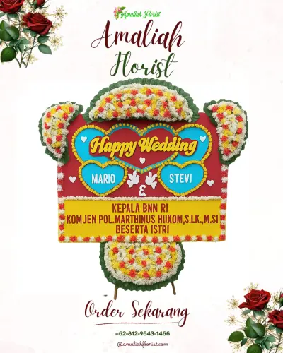 Karangan Papan Bunga Pernikahan di Cijedil